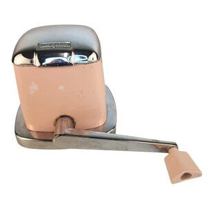 Vintage Maid of Honor Ice Crusher Pink Chrome Hand Crank Grinder Mid Century Bar